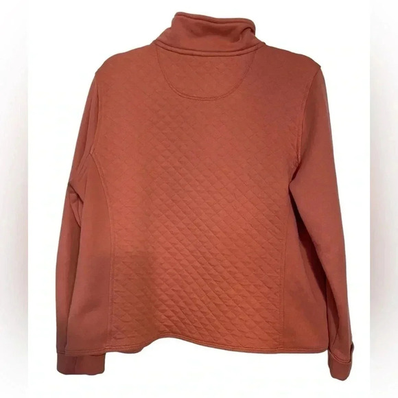 LL Bean Mauve/Pink pullover diamond quilting, quarter-zip pullover front pocket - Picture 2 of 6